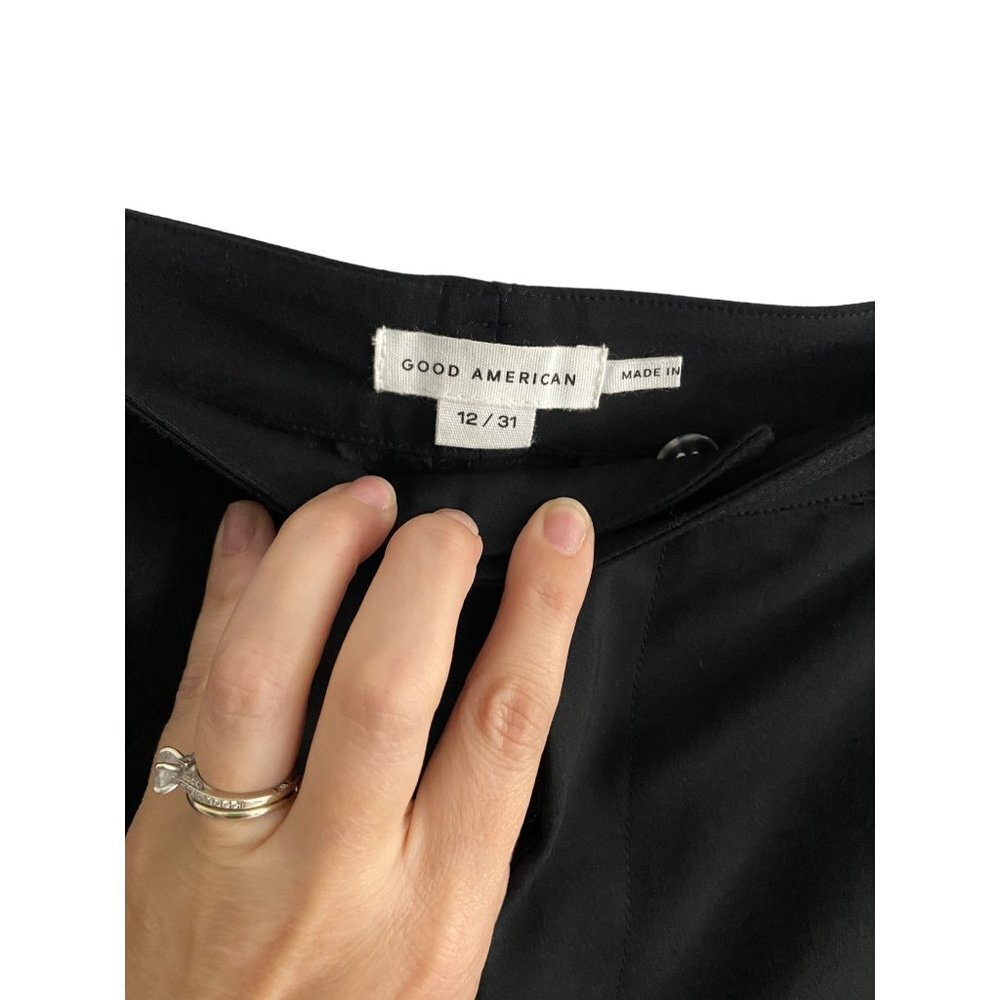 NWOT Good American Woven Trouser 2.0 Pants Black-sz 31 - Picture 4 of 9